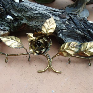Florentiner Hakenleiste Haken Rosen Rosenzweig Handtuchleiste Brocante Wandhaken Badezimmer  Cottage Landhaus