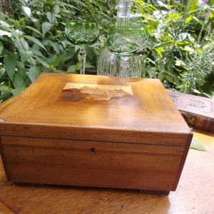 Wooden box, box, wooden box, box, jewelry box, jewelry box, wood inlay, country house, cottage