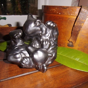 Original Heissner West Germany Bären Bärenfigur Terracotta Figur Skulptur Vintage Deutschland