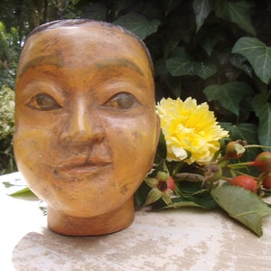 Antik Frankreich Holzkopf Modelkopf Holzfigur Junge Kind Kopf Holz Schnitzerei Figur Skulptur
