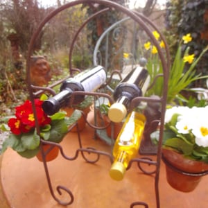 Flaschenregal Weinregal Eisen Flaschenträger Topfständer Eisenständer Brocante Eisen Landhaus Cottage