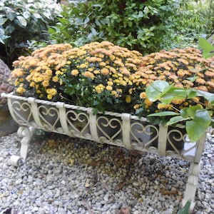 Vintage flower stand plant stand wrought iron art wrought iron shabby brocante flower cradle iron mid century country house farmhouse