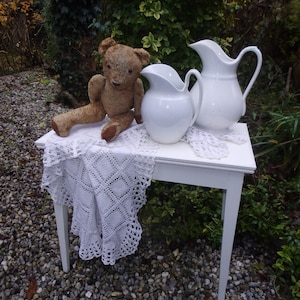 Klavierbank Klavierhocker Bank Weiß Shabby  Brocante Vintage Hocker Landhaus Cottage