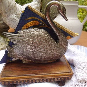 Schwan Serviettenständer Serviettenhalter Tischdeko Brocante Figur Schwanfigur Vogel Wasservogel Vintage Landhaus Cottage