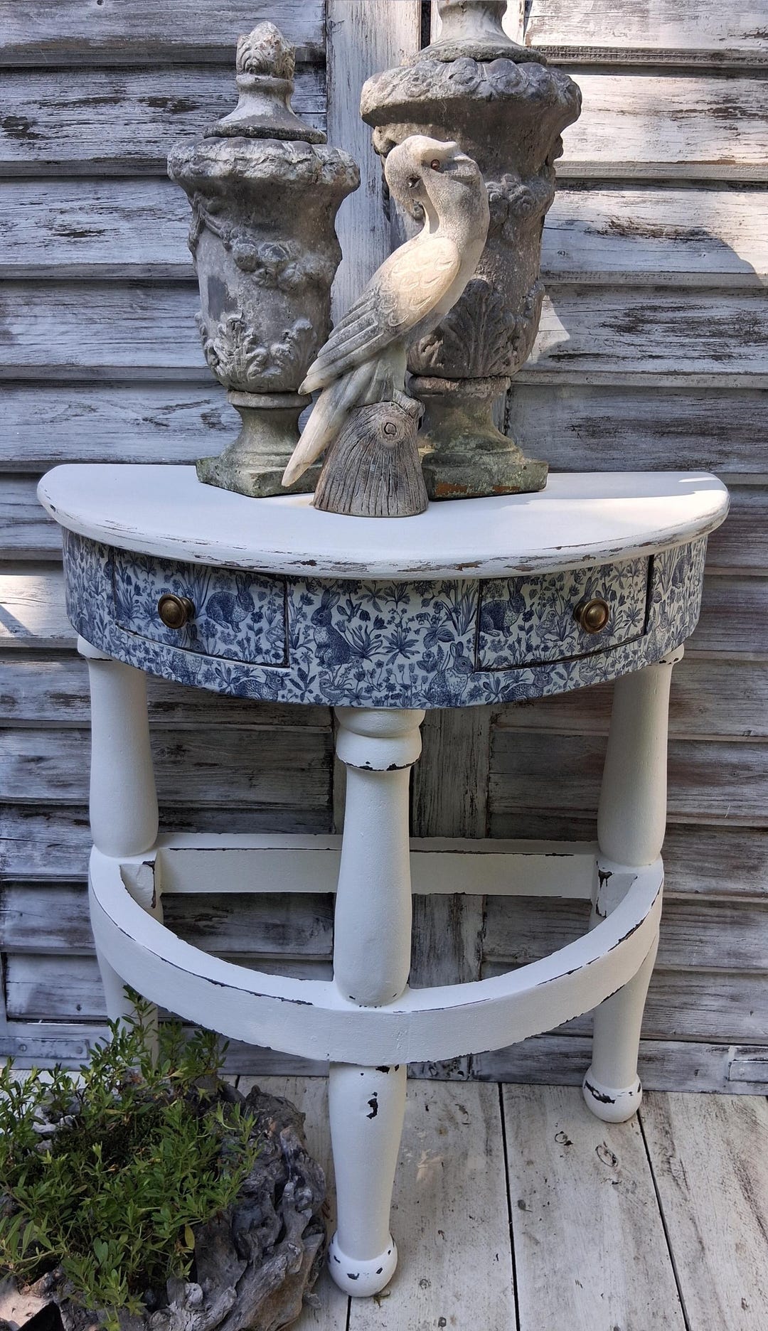 Vintage Wooden Table Wall Table Side Table Wall Console Table Hallway ...