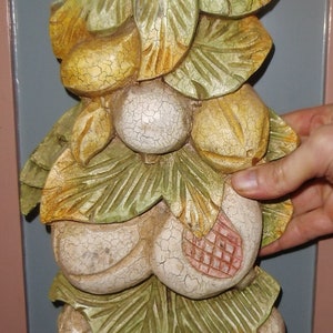 Holzrelief Früchte Relief Handgeschnitzt Schnitzerei  Bild Wandbild Wanddeko Wandrelief Zierobjekt Landhaus Cottage
