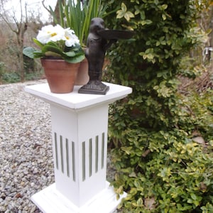 Blumenständer Pflanzenständer Holzsäule Säule Pflanzensäule Weiß Grün Cottage Landhaus