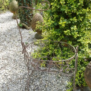 Antique cradle doll&#39;s cradle Art Nouveau doll&#39;s bed canopy bed garden planter flowers plants garden decoration teddy bears iron country house