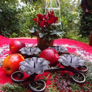 Adventskranz Advent Kerzenhalter Adventsdeko Eisen Weihnachtsdeko Vintage Shabby  Kerzenständer Schmiedeeisen Landhaus Cottage