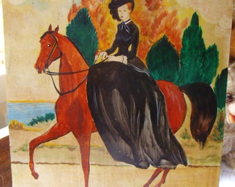 Vintage Sissi Empress of Austria picture, hand-painted tin sign, Austria