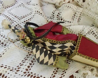 Vintage Marotte Katherine's Collection Wayne Kleski Jester Puppe Harlekin Stabpuppe