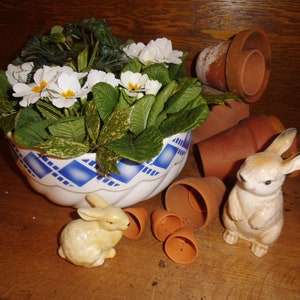 Küchenschüssel Annaburg Schüssel Schale Porzellan Teigschüssel Salatschüssel Blumen Blumenschale Vintage Shabby Landhaus Cottage Bauernhaus
