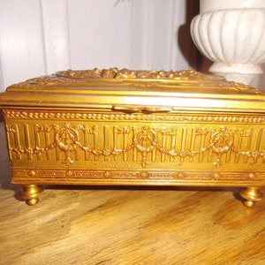 Antik Jennings Brothers Speltzer Metallbox Deckeldose Schatulle Schmuckschatulle Schmuckkästchen Metalldose Landhaus Cottage