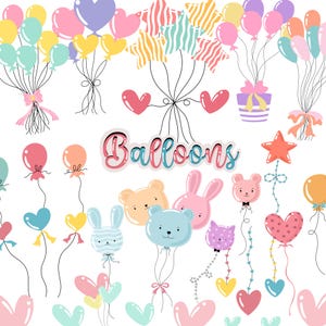 Pastel Balloons, Balloons Clipart, Balloon Png, Party Clipart, Digital Balloons, Birthday balloon, Baby Shower Clipart, Birthday Decor, Png