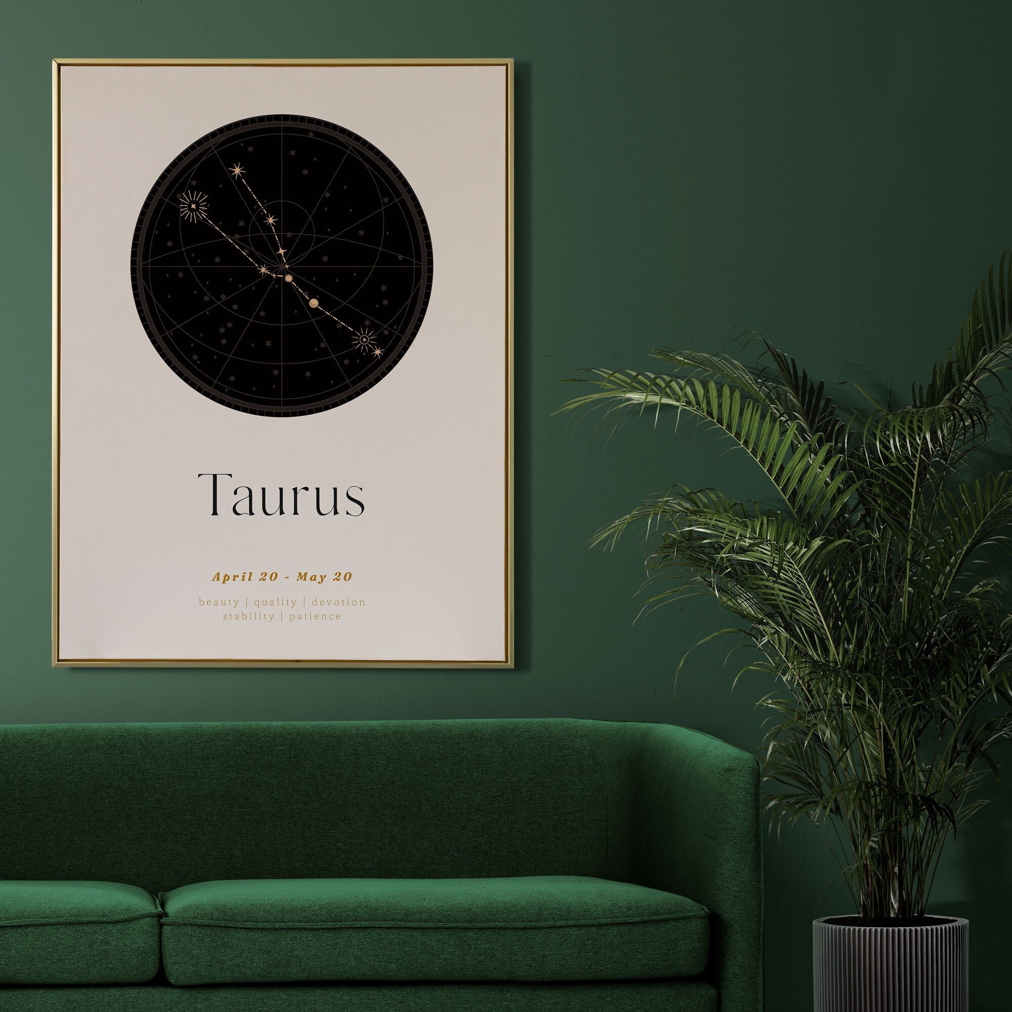 Wall Art Printable Home Decor Digital Download Star Sign Horoscope,Constellation Astrology Poster Zodiac Sign Taurus Zodiac Print