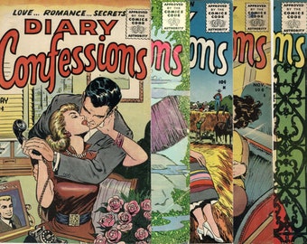 Colección Diary Confessions / Stanley Morse (Key) / Vintage Romance Comic Book / Mayo 1955 - Abril 1956 / Inglés / Digital / PDF