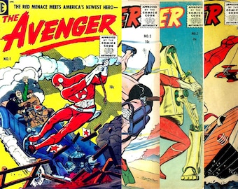 Colección Avenger / Magazine Enterprises / Cómic clásico de superhéroes / 1955 / Inglés / Descarga digital / PDF