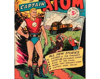 Kapitän Atom Kollektion | Vintage Superheld Comic | 1950 - 1951 | Digitaler Download | PDF-Datei