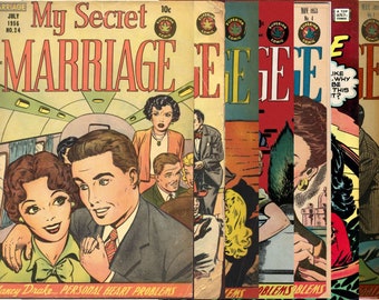 My Secret Marriage Collection | Superior Publishers | Vintage Romance Comic Book | 1953 - 1956 | English | Digital Download | PDF