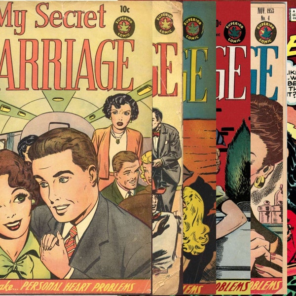 My Secret Marriage Collection | Superior Publishers | Vintage Romance Comic Book | 1953 - 1956 | English | Digital Download | PDF