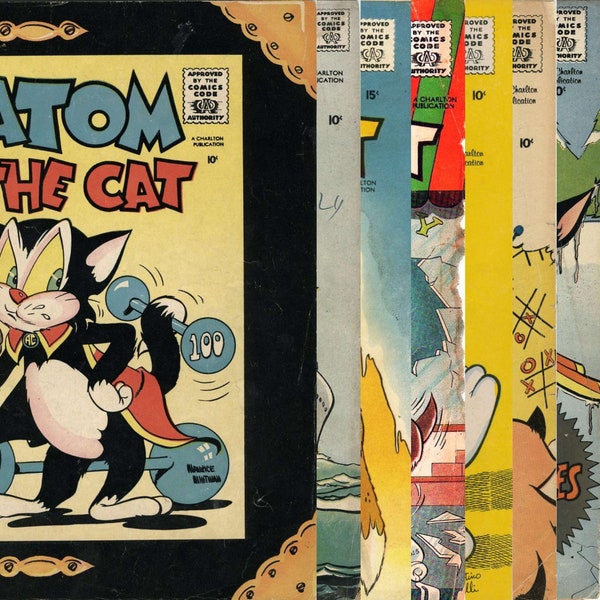Atom the Cat Collection | Charlton | Vintage Superhero Comic Book | Oct 1957 - August 1959 | English | Digital | PDF