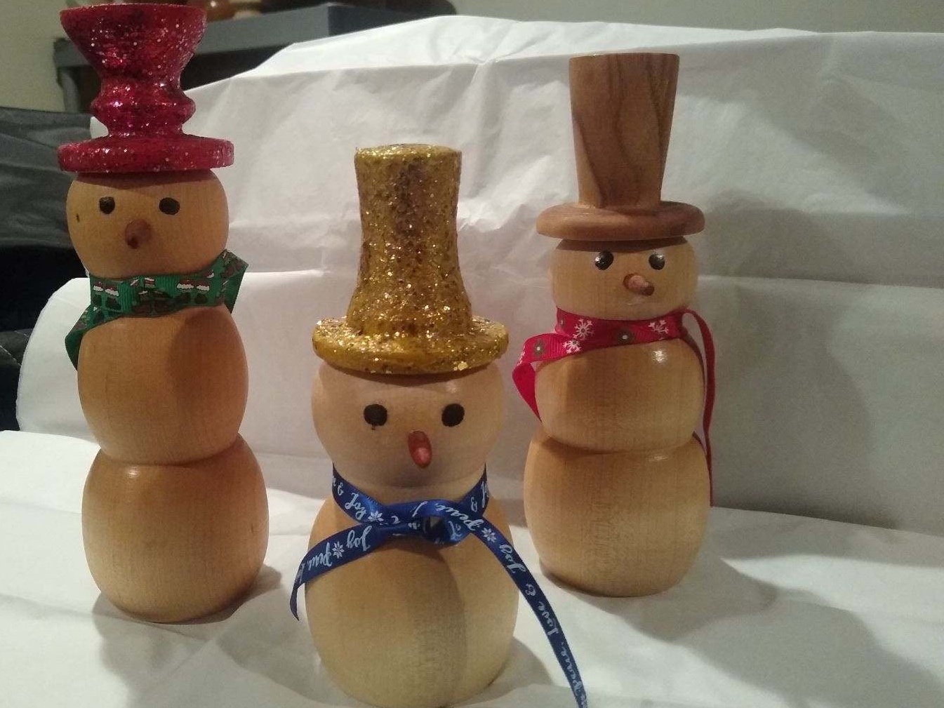 Handturned Wooden Snowman/lathe Snowman,christmas Present,rustic Winter,last Minute Gift,unique