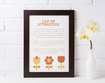 Law of Attraction | Affirmations Wall Art | Positive Quotes | Therapy Office Decor | Daily Reminders | Digital Download | Home Office Decor