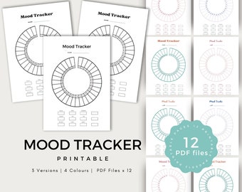 Mood Tracker | Daily Mood Journal | Daily Check-In For Mental Wellness | Mental Health Printable | Emotion Tracker | Bundle | Worksheets