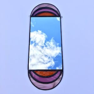 Pink Mini Pill Mirror | Stained Glass Mirror |