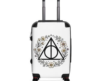 Deathly Hallows floral wreath Suitcase | Magical travel luggage