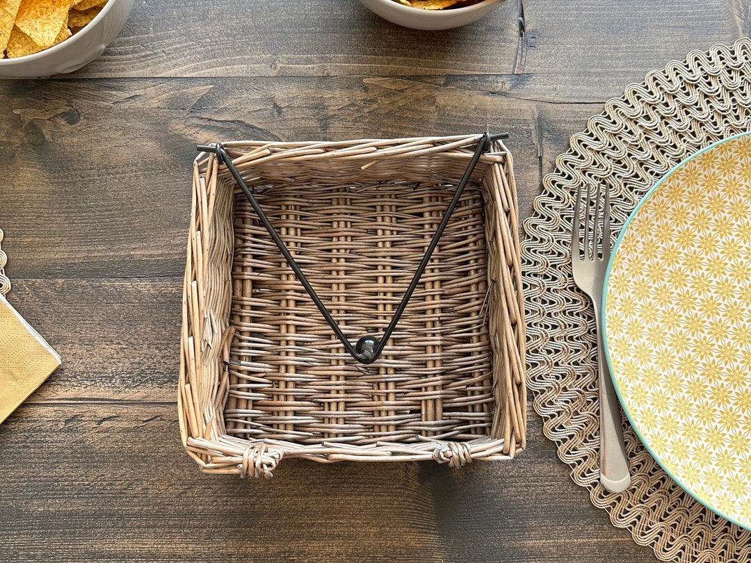 Rustic Napkin Holder Antique Wash Willow Napkin Holder for Etsy