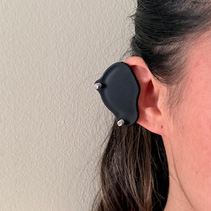 Pendiente de compresión para queloides: tratamiento postoperatorio del lóbulo de la oreja con clip de sujeción fuerte para bultos grandes. Black