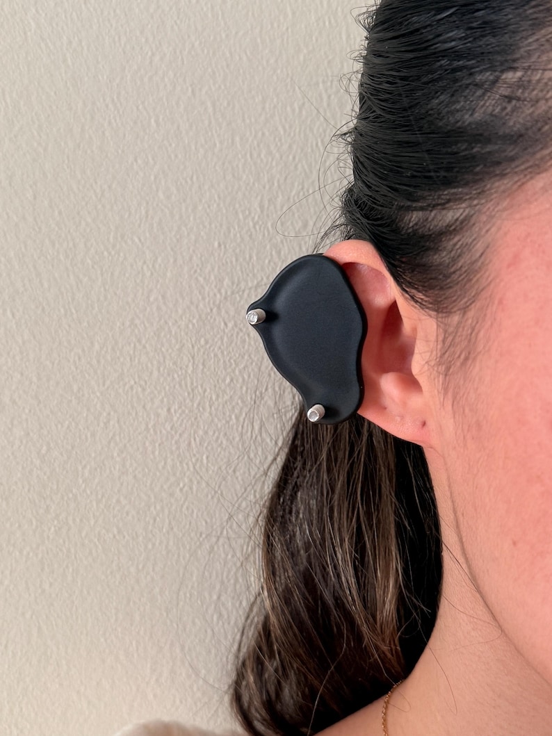 Pendiente de compresión para queloides: tratamiento postoperatorio del lóbulo de la oreja con clip de sujeción fuerte para bultos grandes. Black