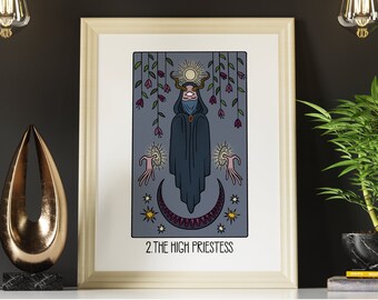 Greater Secrets Tarot: The High Priestess Wall Print, Tarot Card Art, Full Color