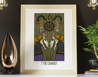 Greater Secrets Tarot: The Chariot Wall Print, Tarot Card Art, Full Color