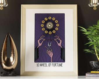 Greater Secrets Tarot: Wheel of Fortune Wall Print, Tarot Card Art, Full Color