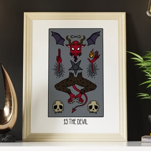 Tarot Des grands secrets: l’impression murale du diable, l’art de la carte de tarot, la couleur
