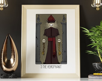 Greater Secrets Tarot: The Heirophant (The Pope, The High Priest) Wall Print, Tarot Card Art, Full Color