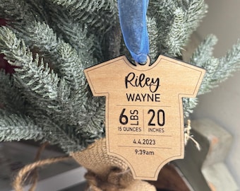 Baby Announcement Charm | Newborn Ornament | Baby Birth Information Ornament | Baby's First Christmas | Baby Memory or Ornament
