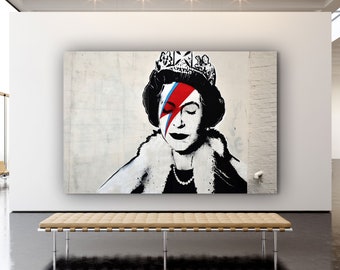 Queen Elizabeth Banksy - Etsy