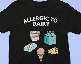 Maglietta per bambini con allergia al latte, maglietta per neonati con allergia al latte / maglietta per bambini senza lattosio, regalo per allerta allergie, body per neonati per la sensibilizzazione sull'allergia al latte