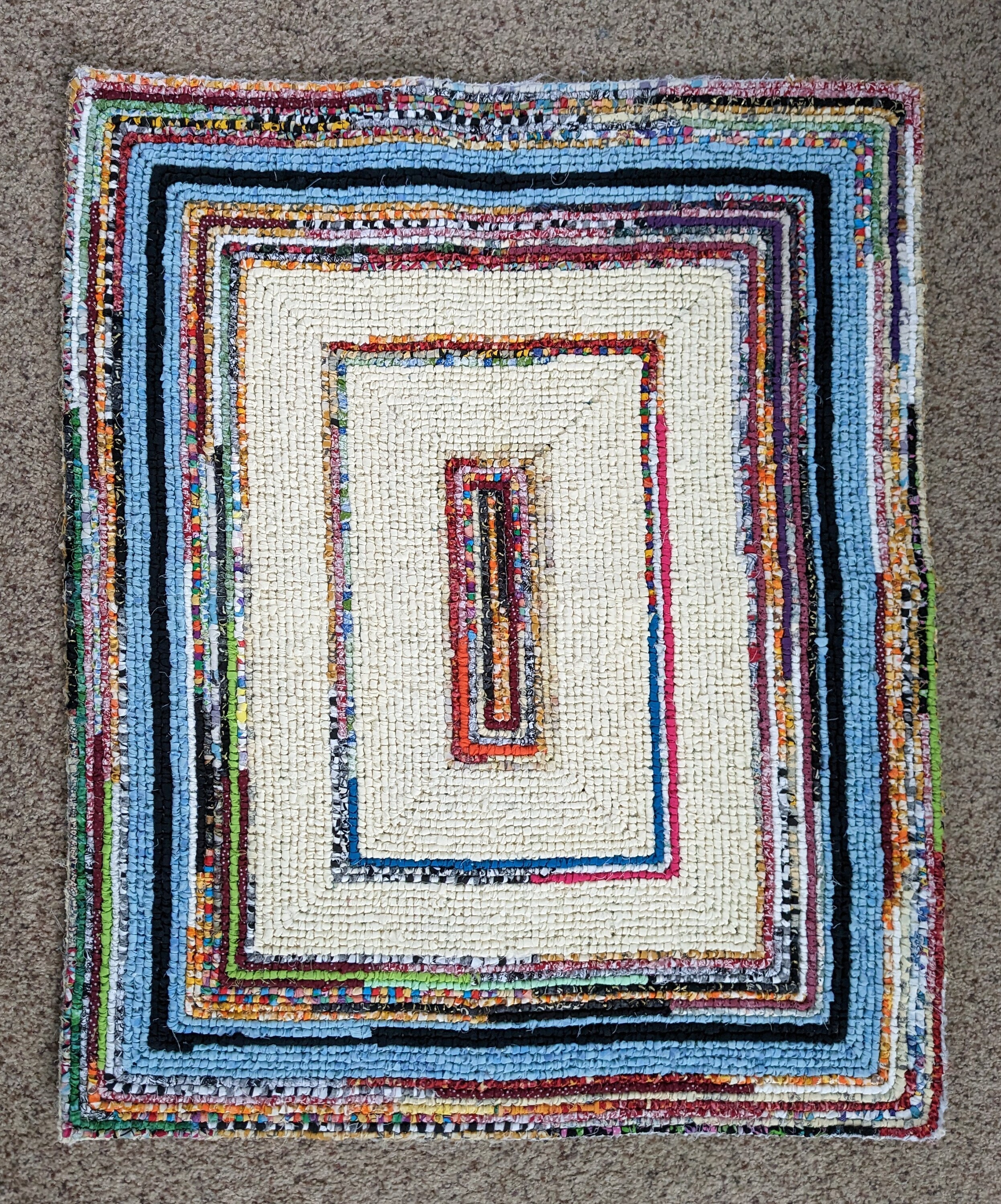 Mutli Color With White Lockerhook Rug - Etsy