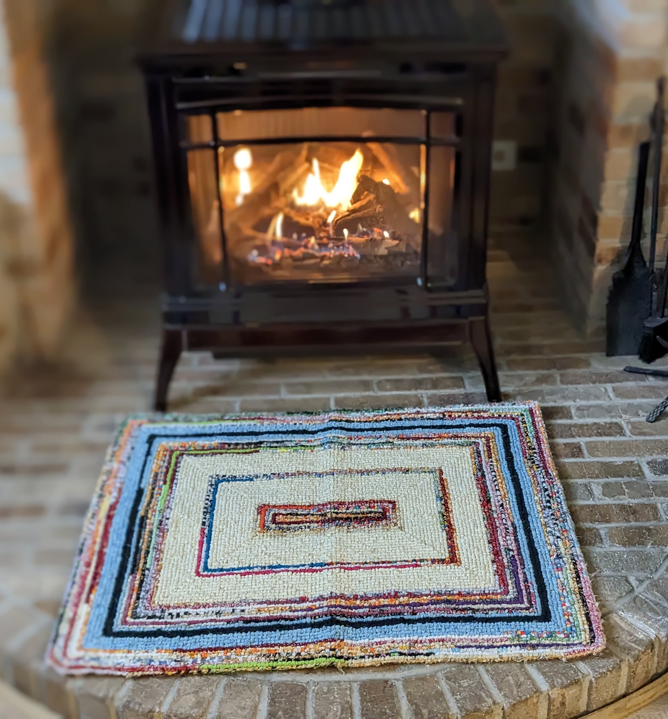 Mutli Color With White Lockerhook Rug - Etsy