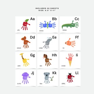 Alphabet Handprint Printable Craft for Toddler Abc Handprint Art Book ...