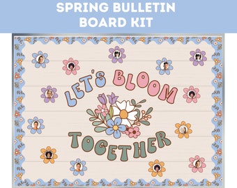 Spring Bulletin Board Kit | Printable Classroom Decor | Spring Classroom Door | Trendy Spring/Easter Bulletin Board | April Primary Class