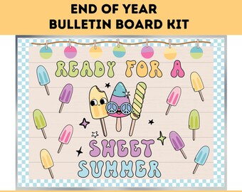 End of Year Bulletin Board | Low Prep Coloring Activity | Printable Classroom Decor | Summer School Door | Trendy April Bulletin Board