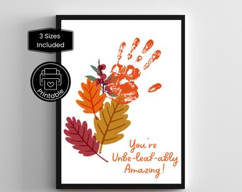 Fall Foliage Wall Art Printable | Leaf Toddler Keepsake Painting | Child Affirmation DIY Artwork | PreK Craft | Homeschool Paint Project J08