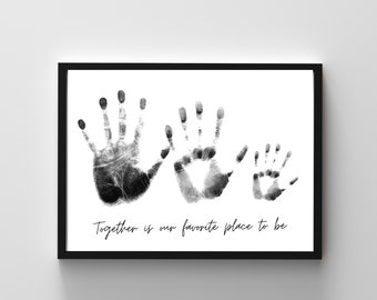 Mother's Day Handprint Keepsake | For Mom, Sister, Daughter, Grandma | Family Handprint Art Work | Together Is Our Favorite Place To Be  J32