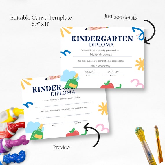 JAPBOR Kindergarten Graduation Certificates For Kids - 30PCS Kindergarten Diploma Certificate Paper, Preschool Awards Diploma Of