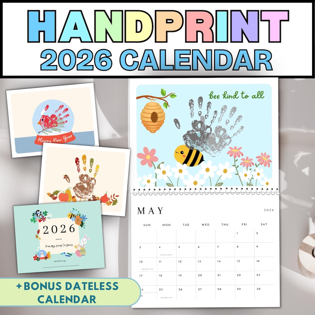 2026 Handprint Calendar for Prek, Kindergarten Students | Gift for ...